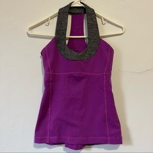 Lululemon Purple & Grey Scoop Neck Tank Top